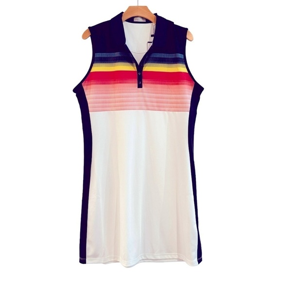 CALLAWAY Women’s Abstract Gradient Print Color Block Golf Dress Size XL NEW - Picture 2 of 9